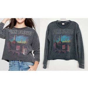 Pink Floyd Raw Hem Cropped Distressed Sweatshirt S